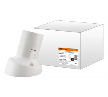 Патрон Е27 настенный, термостойкий пластик, наклонный, белый, Б/Н TDM