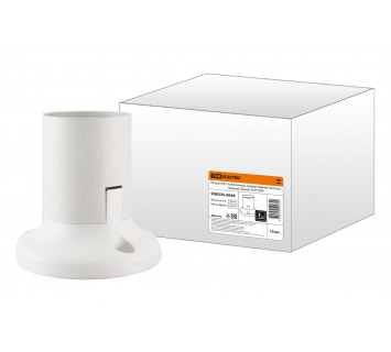 Патрон Е27 потолочный, термостойкий пластик, прямой, белый, Б/Н TDM