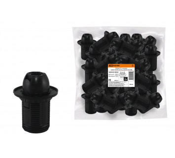 Патрон Е14 с кольцом, термостойкий пластик, черный, Б/Н TDM