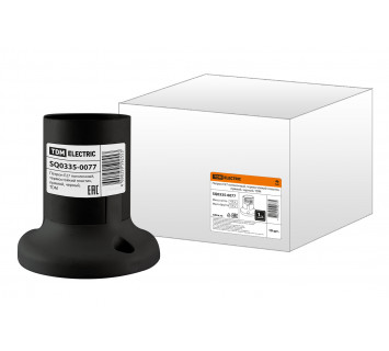 Патрон Е27 потолочный, термостойкий пластик, прямой, черный, TDM