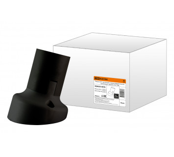 Патрон Е27 настенный, термостойкий пластик, наклонный, черный, Б/Н TDM