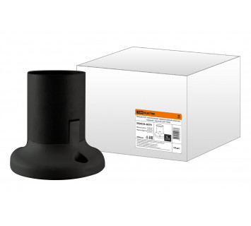 Патрон Е27 потолочный, термостойкий пластик, прямой, черный, Б/Н TDM