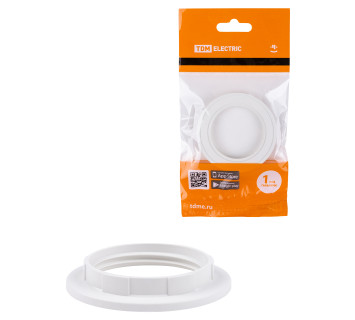 Кольцо для патрона Е27, термостойкий пластик, белый, TDM