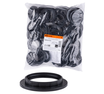 Кольцо для патрона Е27, термостойкий пластик, черный, Б/Н TDM