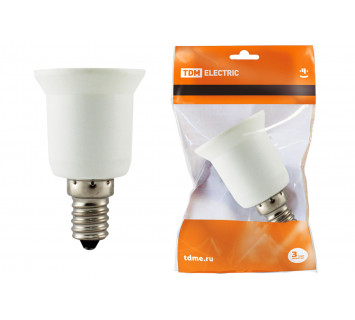 Переходник E14-E27, белый, TDM