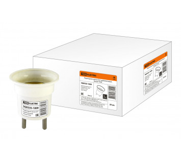 Переходник вилка-Е27 карболитовый, белый TDM