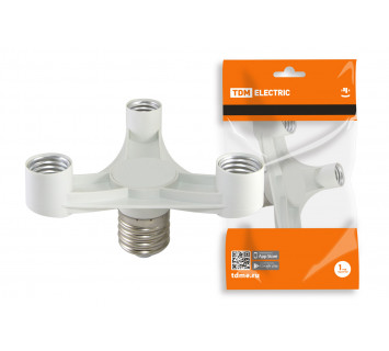 Переходник Е40-3хЕ27, белый, TDM