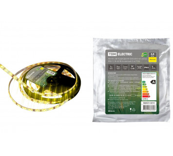 Лента светодиодная SMD2835-60 LED/м-IP65-12 В-4,8 Вт/м-желтый (5 м) TDM