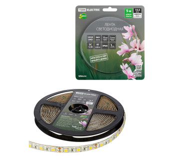 Лента светодиодная SMD5050-60 LED/м-IP65-12 В-14,4 Вт/м-6000 К (5 м) блистер TDM