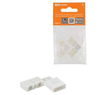 Коннектор для жесткого L-соединения двух светодиодных лент шириной 8 мм, (уп. 2 шт), TDM