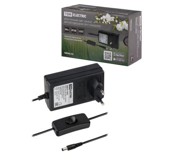 Блок питания 36Вт-12В-IP20  для светодиодных лент и модулей, адаптер, пластик TDM