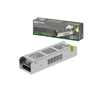 Блок питания 150Вт-12В-IP20 для светодиодных лент и модулей, металл, узкий, TDM