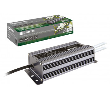 Блок питания 100Вт-12В-IP67 для светодиодных лент и модулей DC 12В, металл TDM