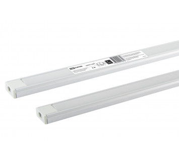 Алюминиевый профиль накладной 1506 (2 м), матовый рассеиватель, 2 заглушки, 4 крепежа TDM