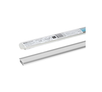 Алюминиевый профиль встраиваемый 2206 (1 м), матовый рассеиватель, 2 заглушки TDM