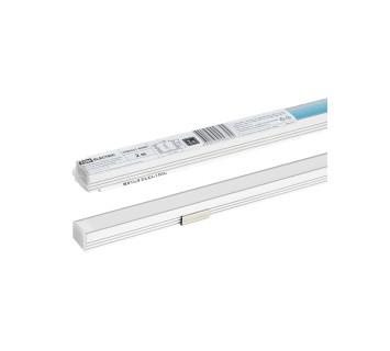 Алюминиевый профиль накладной 1612 (2 м), матовый рассеиватель, 2 заглушки, 4 крепежа TDM