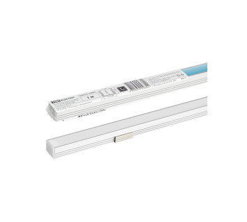 Алюминиевый профиль накладной 1612 (1 м), матовый рассеиватель, 2 заглушки, 2 крепежа TDM