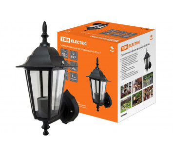 Светильник 6100-01 садово-парковый шестигранник, 100Вт, вверх, черный TDM