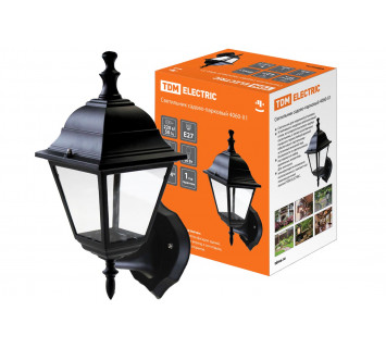 Светильник 4060-01 садово-парковый четырехгранник, 60Вт, вверх, черный TDM