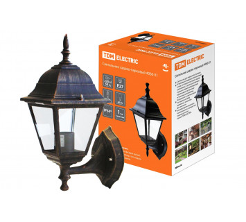 Светильник 4060-11 садово-парковый четырехгранник, 60Вт, вверх, бронза