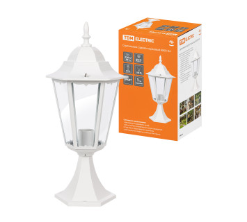 Светильник 6100-24 садово-парковый шестигранник, 100Вт, стойка, белый
