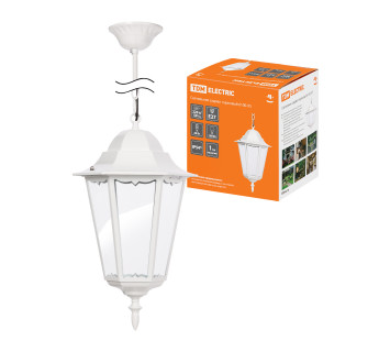 Светильник 6100-25 садово-парковый шестигранник, 100Вт, подвес,белый