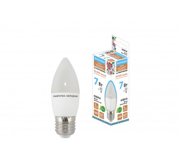 Лампа светодиодная FС37-7 Вт-230 В-6500 К–E27 Народная