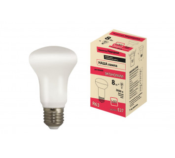 Лампа светодиодная R63 - 8 Вт-230 В-3000 К–E27 Народная