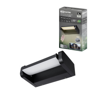 Светильник настенный LED, Аура, L200 мм, 6 Вт, 3000 K, алюм./черн., IP65, TDM