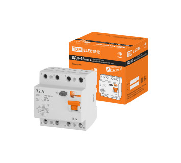 УЗО ВД1-63 4Р 32А 30мА тип А TDM
