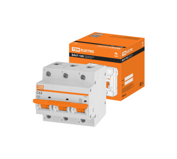 Авт. выкл. ВА47-100 3Р 63А 10кА  х-ка С TDM