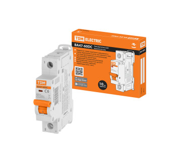 Авт. выкл.ВА47-60DC 1P  6А 6кА х-ка С TDM