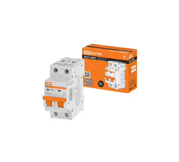 Авт. выкл.ВА47-60DC 2P  6А 6кА х-ка С TDM