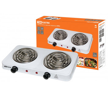 Электроплитка двухконф.ЭПС2 230 В, 2х1 кВт, спираль, белая, TDM
