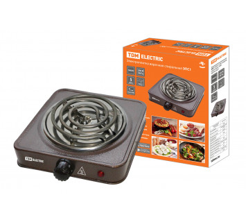 Электроплитка одноконф. ЭПС1 230 В, 1 кВт, спираль, коричневая, TDM