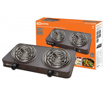 Электроплитка двухконф. ЭПС2 230 В, 2х1 кВт, спираль, коричневая, TDM