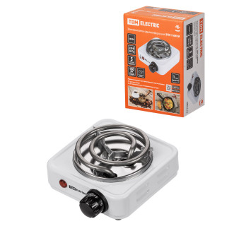 Электроплитка одноконф. ЭПС1 МИНИ, 230 В, 0,5 кВт, спираль, белая, TDM