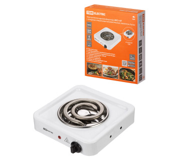 Электроплитка одноконф. ЭПС1-ОТ, 230 В, 1 кВт, откидной нагр. элемент, спираль, белая, TDM