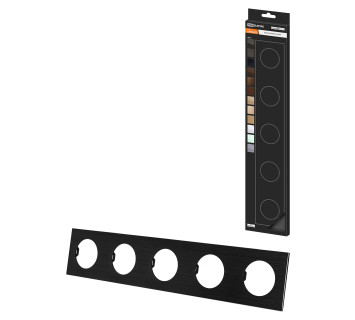 Рамка пятипостовая агат, алюминий, шлифованный, 