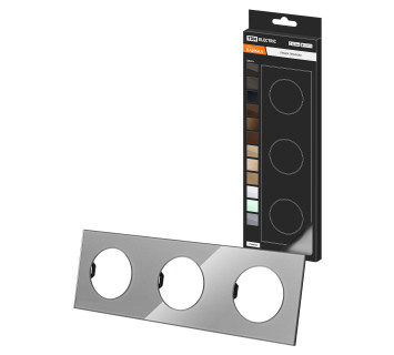 Рамка тройная платина, стекло, 