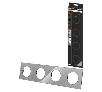 Рамка четверная платина, стекло, 