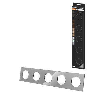 Рамка пятипостовая платина, стекло, 