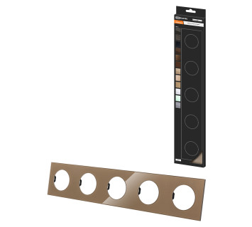 Рамка пятипостовая бронза, стекло, 