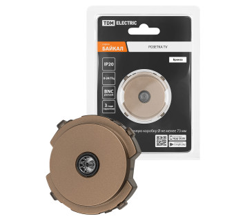 Розетка TV проходная бронза,