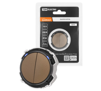 Выключатель 2-кл. 16А 250В кнопочный механизм бронза, 