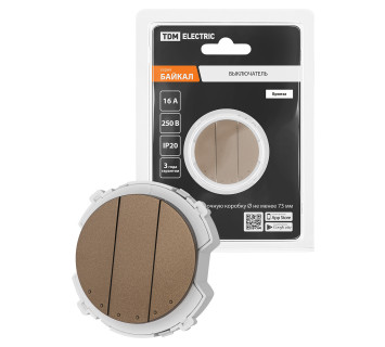 Выключатель 3-кл. 16А 250В проходной бронза, 