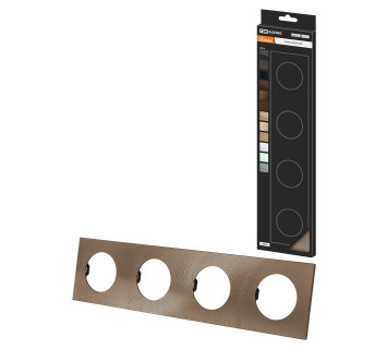 Рамка четверная бронза, алюминий, текстурированный, 