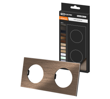 Рамка двойная бронза, алюминий, шлифованный, 