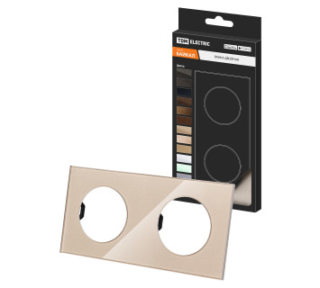 Рамка двойная постовая шампань, стекло, 