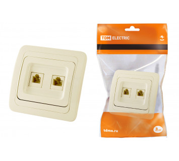 Розетка компьютерная RJ-45 + TФ (RJ-11) сл. кость 